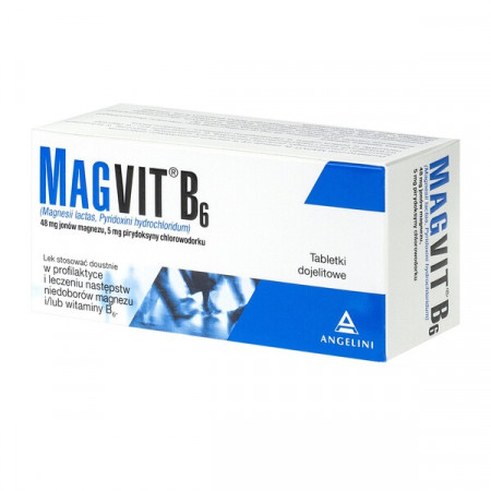 Magvit B6, magnez z witaminą B6 (lek OTC) tabletki dojelitowe, 50 sztuk