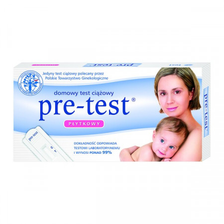 Pre-Test, test ciążowy, płytkowy, 1 +1 GRATIS
