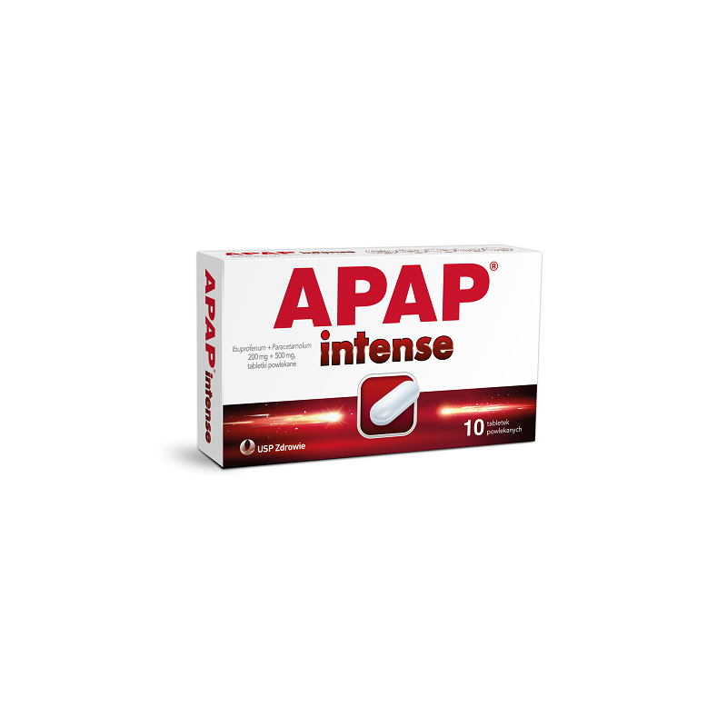 Apap Intense ibuprofen 0,2g+ paracetamol 0,5g, 10 tabletek