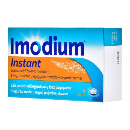 Imodium Instant, 2 mg, tabletki ulegjące rozpadowi w jamie ustnej, 6 szt.