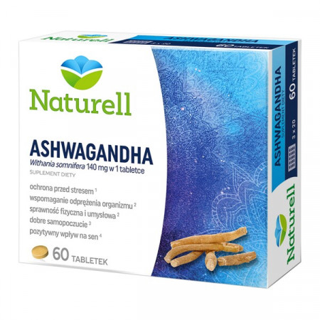 Naturell Ashwagandha,  na pamięć tabletki, 60 szt.