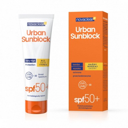 Novaclear Urban Sunblock Krem ochronny do twarzy ochrona przeciwsłoneczna SPF 50+ każdy rodzaj cery 125 ml