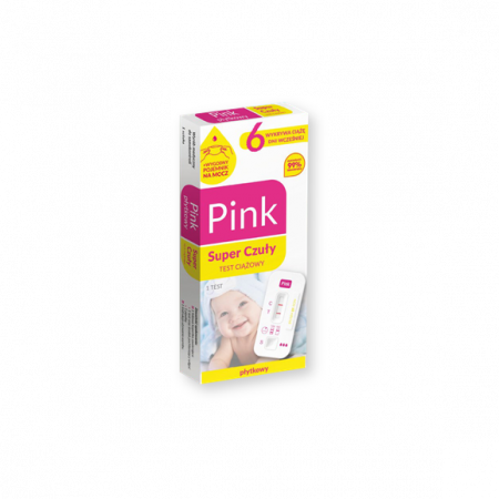 Domowe Laboratorium Test ciążowy Pink Super Czuły płytkowy, 1 szt.
