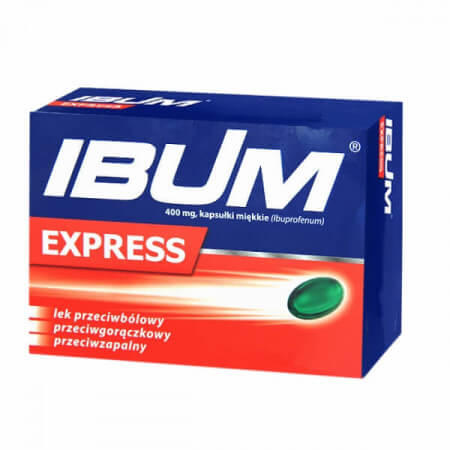 Ibum Express, Ibuprofen 400 mg, kapsułki miękkie, 24 szt.