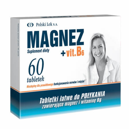 Magnez + witamina B6 60 tabletek POLSKI LEK