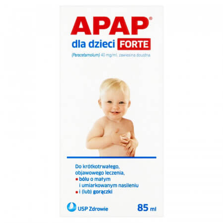 Apap dla dzieci forte, Paracetamol 40 mg/ml, zawiesina doustna, 85 ml